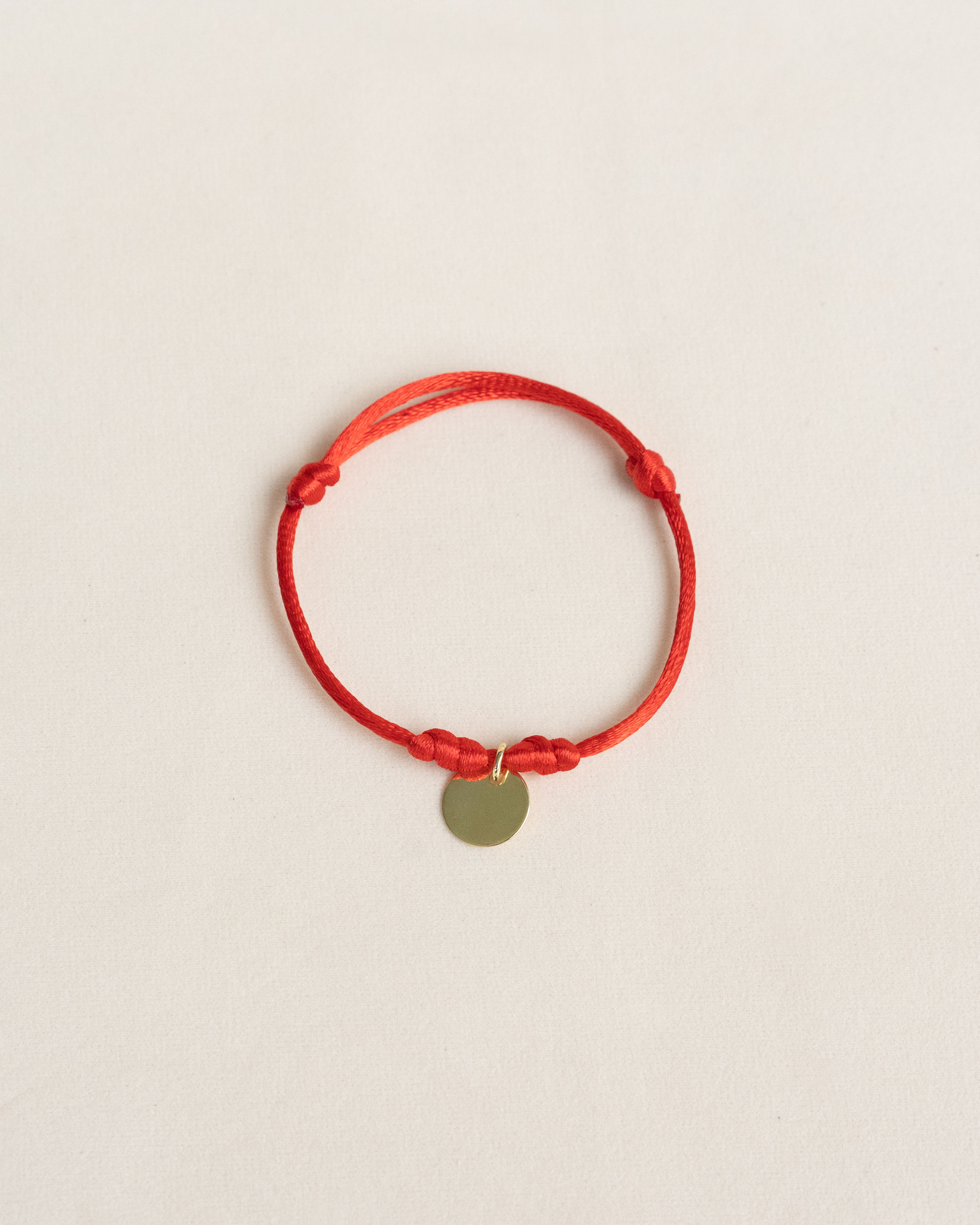 Circle-Tag Satin Cord Bracelet
