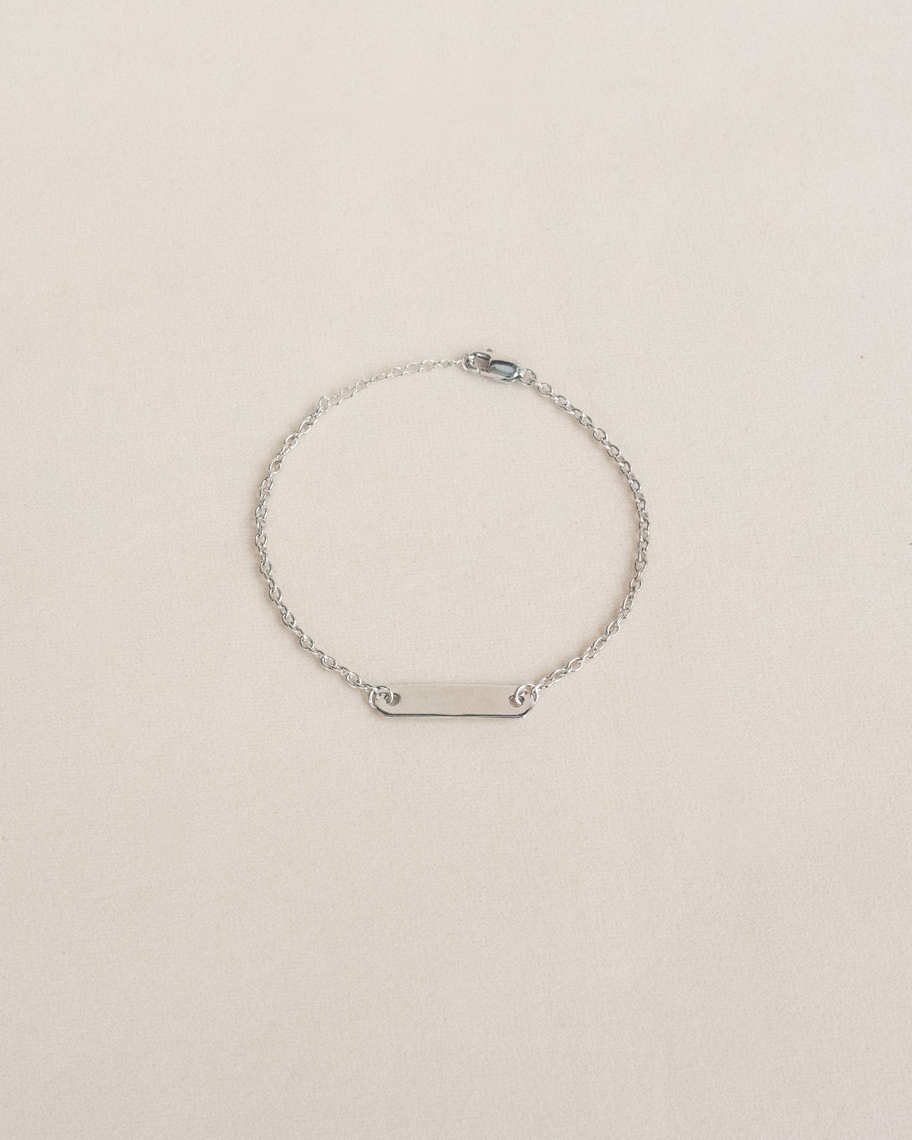 Sterling Silver Name-Tag Chain Bracelet